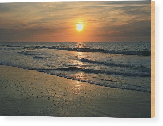 Sunset Wood Print featuring the photograph Sunrise Myrtle Beach by Scott Wood