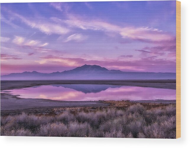 Antelope Island Wood Print featuring the photograph Sunrise on Antelope Island by Kristal Kraft