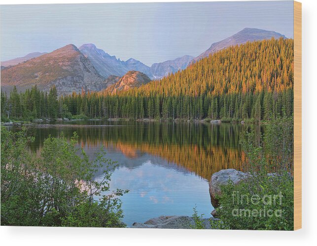 National Wood Print featuring the photograph Sunrise on Bear Lake Rocky Mtns by Teri Atkins Brown