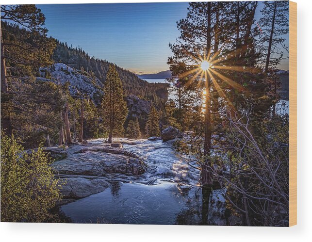 Tahoe Wood Print featuring the photograph Sunrise over Emerald Bay by Janis Knight