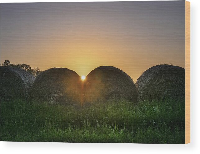 Sunrise Wood Print featuring the photograph Sunrise over the Hay Mountains by Bill Cannon