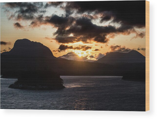 Landscape Wood Print featuring the photograph Sunrise over the Inland Passage by Matt Swinden