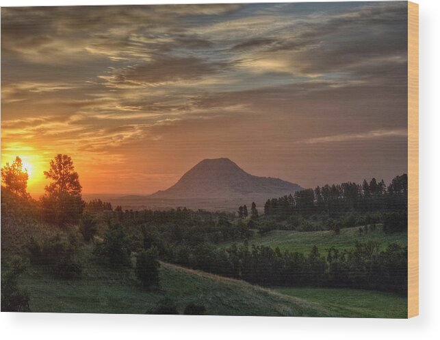 Bear_butte Wood Print featuring the photograph Sunrise Serenity by Fiskr Larsen