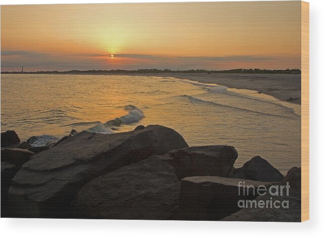 Sunset Wood Print featuring the photograph Sunset at Cape May by Robert Pilkington