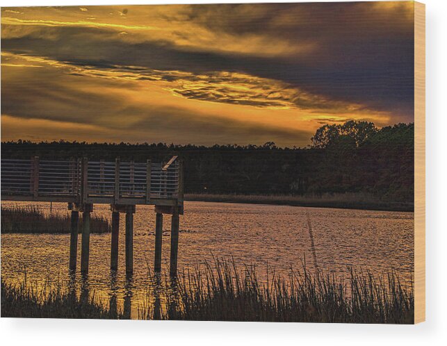 South Carolina Parks Wood Print featuring the photograph Sunset at Huntington Beach State Park by Joe Granita