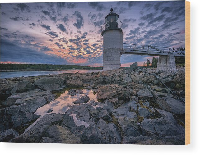 Marshall Point Lighthhouse Wood Print featuring the photograph Sunset at Marshall Point by Rick Berk
