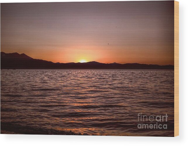 Lake Tahoe Wood Print featuring the photograph Sunset at the Lake 2 by Joe Lach