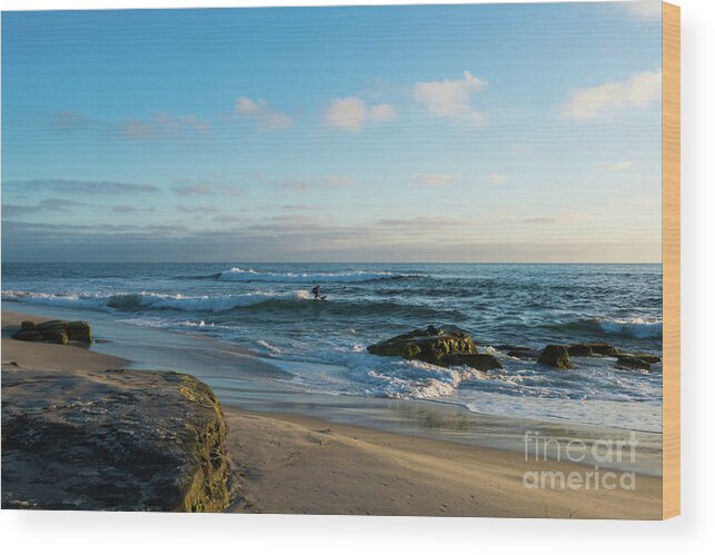 Beach Wood Print featuring the photograph Sunset at Windansea Beach by David Levin