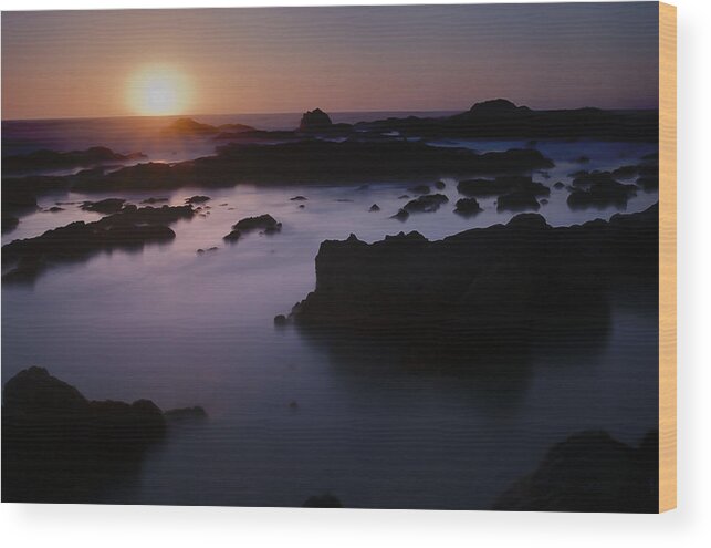 Pacific Wood Print featuring the photograph Sunset Bean Hollow State Beach California by Lawrence Knutsson