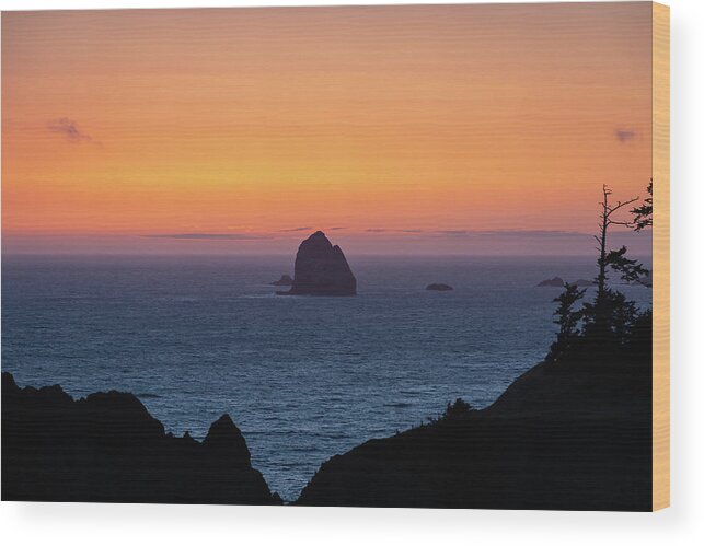 Photosbymch Wood Print featuring the photograph Sunset behind Yellow Rock by M C Hood