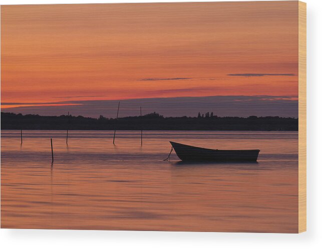 Boat Wood Print featuring the photograph Sunset Boat by Gert Lavsen