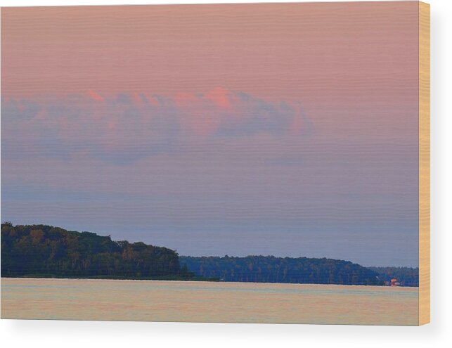 Abstract Wood Print featuring the photograph Sunset Clouds In The East 2 by Lyle Crump