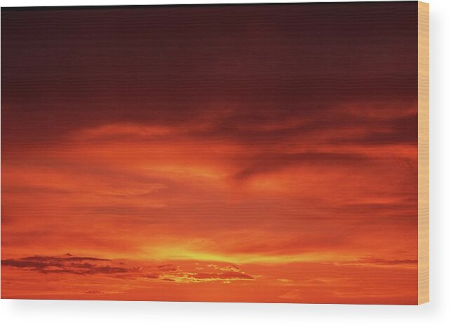 Sunset Wood Print featuring the photograph Sunset in Orange by Edward R Wisell