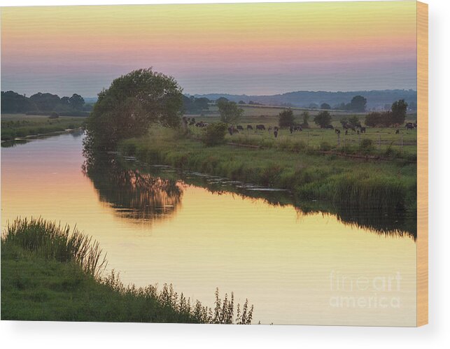 Sunset Wood Print featuring the photograph Sunset on the River by Perry Rodriguez