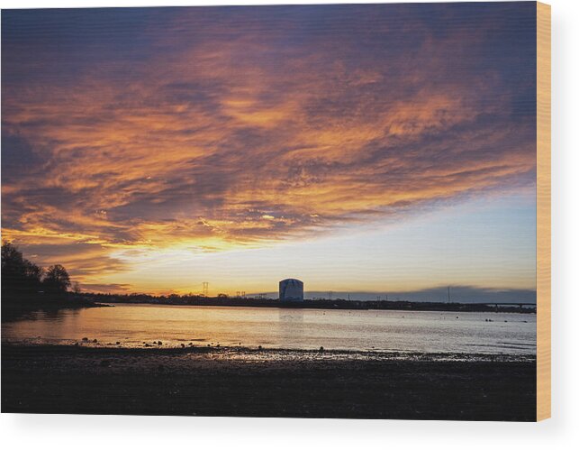 Salem Wood Print featuring the photograph Sunset over Salem Harbor Salem MA by Toby McGuire