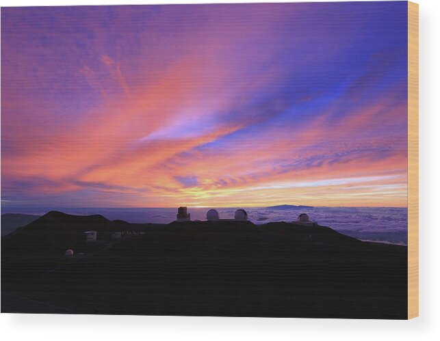  Wood Print featuring the photograph Sunset over the Clouds by M C Hood