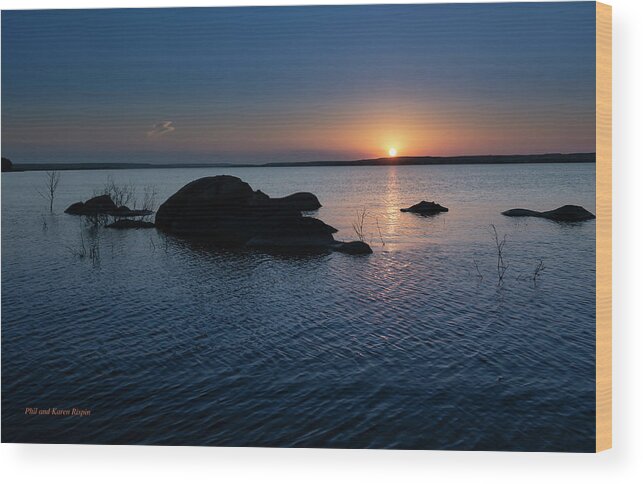2018-07-11 Wood Print featuring the photograph Sunset Over Wilson Lake by Phil And Karen Rispin