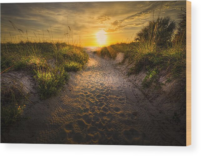Summer Breezes Wood Print featuring the photograph Sunset Path by Marvin Spates