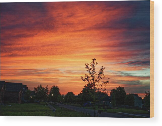 Sunset Wood Print featuring the photograph Sunset by Peter Ponzio