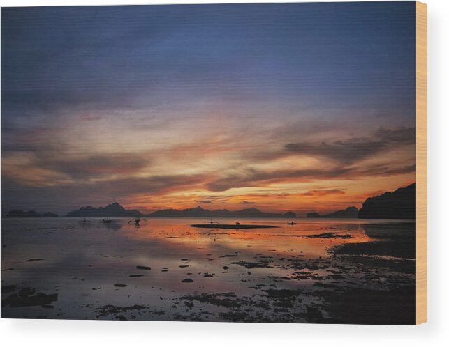 Asia Wood Print featuring the photograph Sunset PI by John Swartz