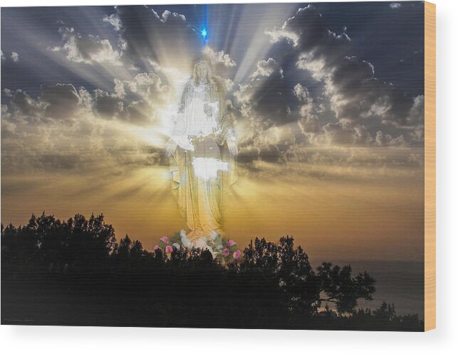 Madonna Wood Print featuring the photograph Sunset spirit by Glenn Feron