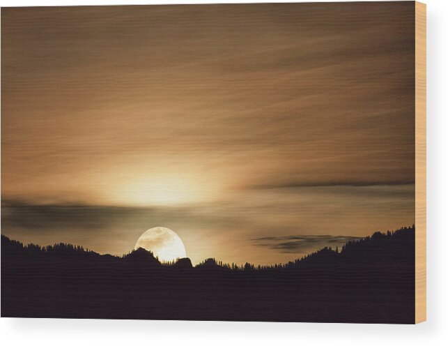 Super Moon Wood Print featuring the photograph Super Moon Over Cimarron Ridge by Denise Bush