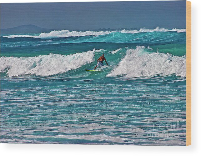 Surfing Wood Print featuring the photograph Surfing A-Bay by Bette Phelan