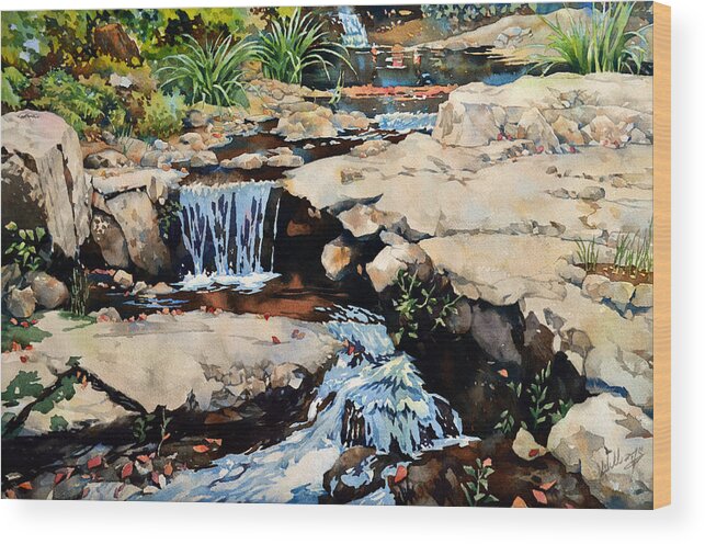 Outdoors Wood Print featuring the painting Susquehanna Falls by Mick Williams