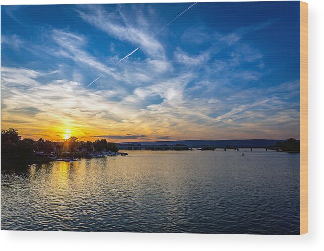 Harrisburg Wood Print featuring the photograph Susquehanna River by The Flying Photographer