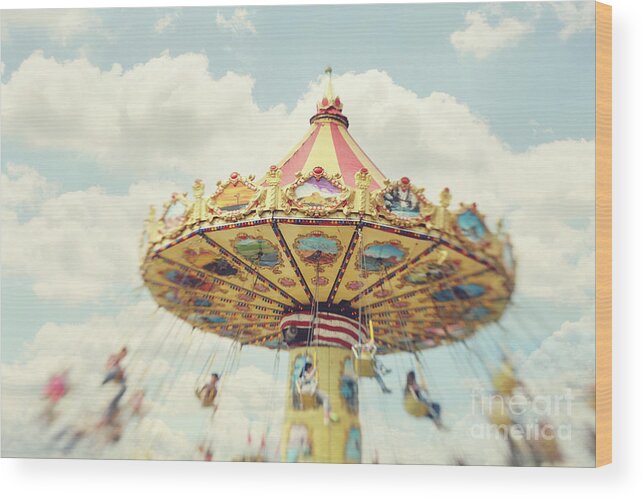 Carnival Wood Print featuring the photograph Swings by Sylvia Cook