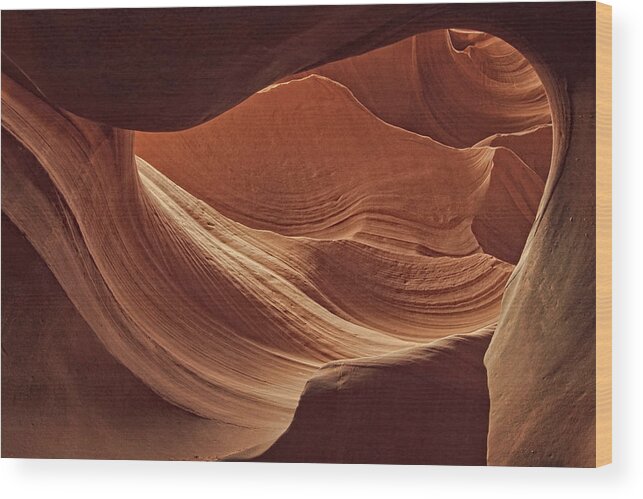 Antelope Canyon Wood Print featuring the photograph Swirled Rocks Dist by Theo O'Connor