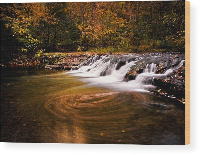 Robert Treman State Park Wood Print featuring the photograph Swirlpool by Neil Shapiro