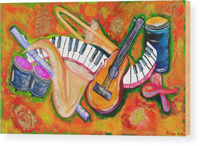 Symphony Wood Print featuring the painting Symphony of the Soul by Jessilyn Park