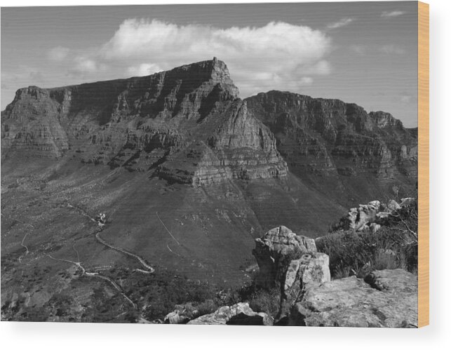 South Africa Wood Print featuring the photograph Table Mountain, Cape Town, South Africa by Aidan Moran