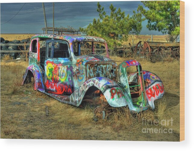 Graffiti Wood Print featuring the photograph Tagged #3 by Tony Baca