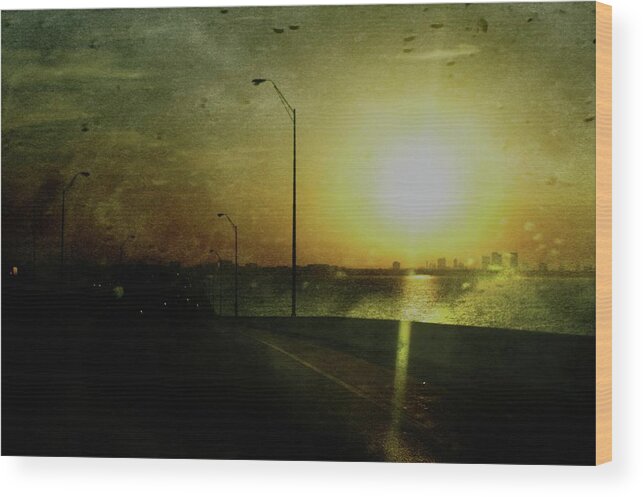 City Wood Print featuring the photograph Tampa Gritty Morning by Stoney Lawrentz