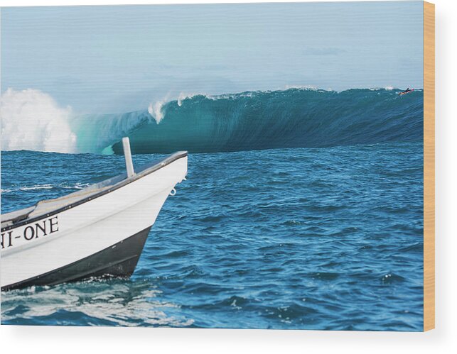 Boat Wood Print featuring the photograph Tani One Cloudbreak by Brad Scott