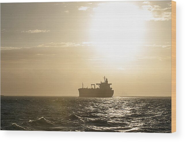 Tanker Wood Print featuring the photograph Tanker in Sun by Brian Kinney
