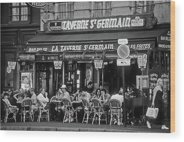 Frank Dimarco Wood Print featuring the photograph Taverne St. Germain, Paris by Frank DiMarco