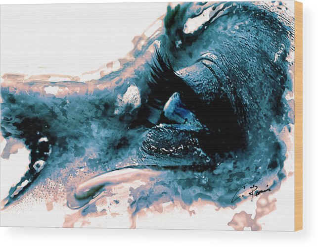 Tear Wood Print featuring the digital art Tear by Charlie Roman