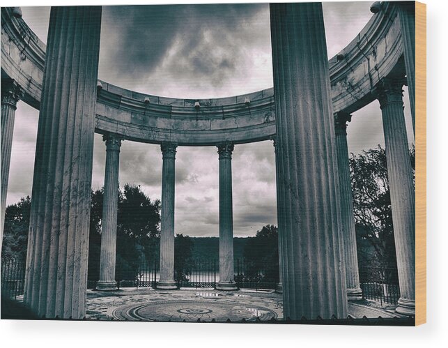 Untermyer Garden Wood Print featuring the photograph Temple of the Dawn Sky by Jessica Jenney