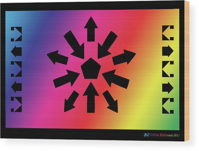 Pentacle Wood Print featuring the digital art Tempo of Response by Eric Edelman