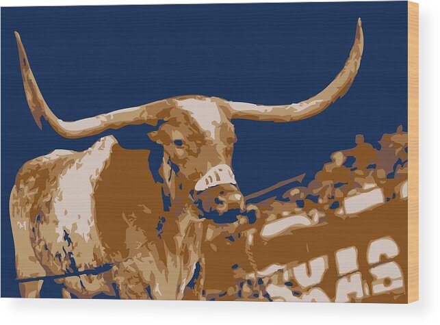 Capitol Of Texas Wood Print featuring the photograph Texas Bevo Color 6 by Scott Kelley