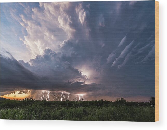Storm Wood Print featuring the photograph Texas Twilight by Marcus Hustedde