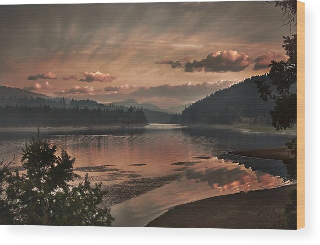 Sunrise Wood Print featuring the photograph The adventure begins by Loni Collins