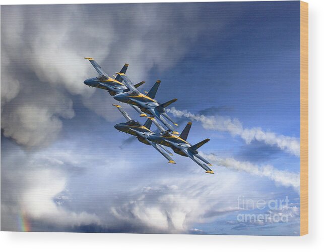 Blue Angels Wood Print featuring the digital art The Angels by Airpower Art