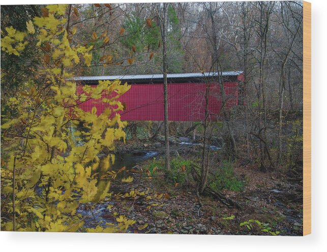 The Wood Print featuring the photograph The Autumn Season at Thomas Mill Covered Bridge by Bill Cannon