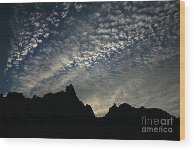Badlands Wood Print featuring the photograph The Badlands at Dawn by Timothy Johnson