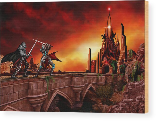 Copyright 2015 - James Christopher Hill Wood Print featuring the painting The Battle for the Crystal Castle by James Hill