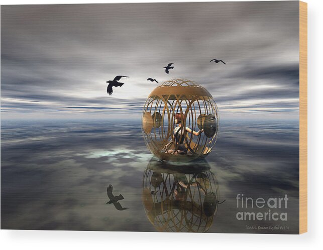 Bryce Wood Print featuring the digital art The Birdcage by Sandra Bauser